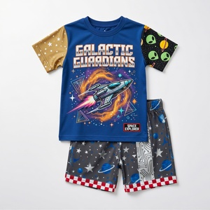Ensemble de vêtements d'été pour enfants, haut et short respirants, vêtements décontractés légers pour tous les jours, taille personnalisée, personnalisation OEM - Product Image 4