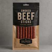 Bolsa de Embalaje para Carne Seca, Bolsa con Cierre Hermético para Productos de Carne Seca