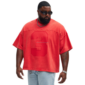 T-shirt d'été 100 % coton pour homme, doux et confortable, coupe oversize, effet délavé, tricoté, imprimé, logo personnalisé, impression DTG, sérigraphie, grammage lourd - Product Image 3