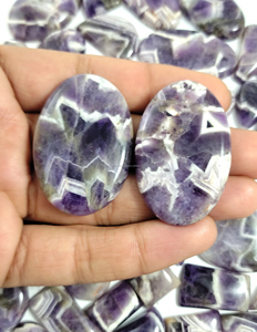 Natural Chevron Amethyst Cabochons Gemstone for Jewelry Making Pendant Purple Color Free Size - Product Image 1