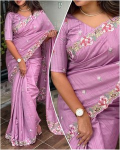 ส่าหรีงานปาร์ตี้สำนักงานที่บ้านผ้าไหมผ้าซิ่นผ้าพิมพ์ดิจิตอลดีไซน์2025ทันสมัยล่าสุดหรูหรา - Product Image 5