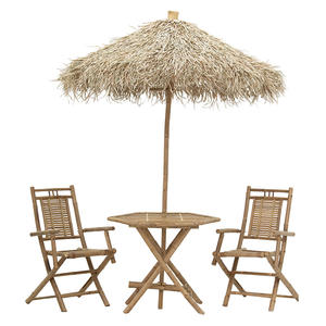 Sombrilla de bambú grande de alta calidad para exteriores, parasol con protección solar, estilo bohemio, para playa, con base de hoja de palma, de Vietnam. - Product Image 1