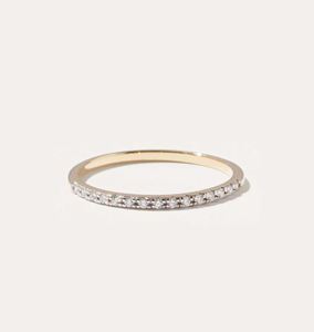 Round Cut Half <b>Eternity</b> Moissanite Wedding Band 925 Sterling <b>Silver</b> Gold Plated Stackable Bridal Anniversary <b>Ring</b> - Product Image 4