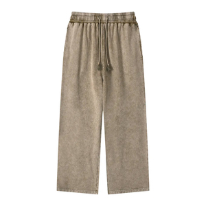 Wholesale 100% Cotton Fleece Blank Sweatpants High Quality with Pocket Custom Acid Washed <b>Spray</b> Jogger <b>Sun</b> Faded Sweatpants - Product Image 3