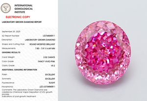 Diamante de Laboratorio de 2.02ct, Corte Brillante Redondo, Color Rosa Intenso VS2, Certificado IGI para Joyería - Product Image 5