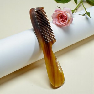 Peine de cuerno natural hecho a mano, de dientes anchos, ecológico, para el cuidado del cabello, masaje capilar, herramientas de masaje, herramienta corporal - Product Image 2