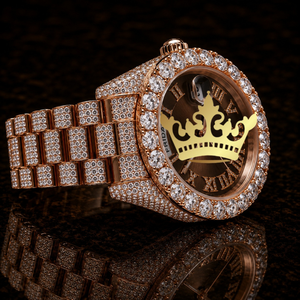 Custom Luxury Moissanite Watch Men Full Diamond Stainless Steel Quartz Wristwatch - Product Image 2