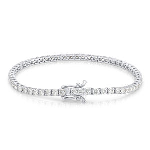 Pulsera de tenis de oro de 14K con diamantes cultivados en laboratorio de 3.3 CT, corte brillante, chapada en rodio, de lujo, certificada por IGI, unisex, regalo de boda, fina - Product Image 4
