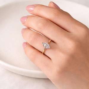 Dutch Marquise Cut Lab Grown Diamond Solitaire Engagement Platinum Promise Ring Bridal Jewelry Gift for Her 14k Gold Ring - Product Image 4