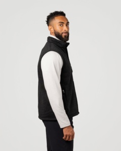 Gilet polaire noir pour homme, fermeture éclair intégrale, coupe-vent, veste intermédiaire pour l'hiver et les activités de plein air - Product Image 4