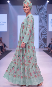 Vestido de Rayón de Alta Calidad con Estampado Floral Africano, Ecológico, para Mujer, Manga Larga, Corte Regular, Transpirable, Estilo Étnico de Lujo para Verano - Product Image 2