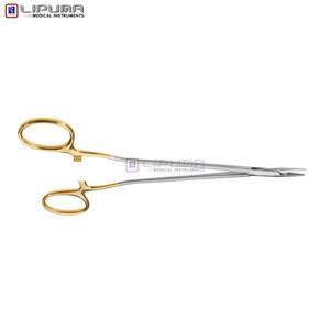 Porte-aiguille chirurgical SAROT en acier inoxydable 10'' (25cm) à mâchoires droites avec verrouillage à cliquet, instruments dentaires manuels - Product Image 3