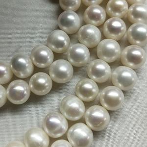 สร้อยคอมุกน้ำจืดคุณภาพระดับกลาง ขนาด 8-9 มม. ทรงกลมสั้น มีตำหนิเล็กน้อย แบบกึ่งสำเร็จรูป - Product Image 3
