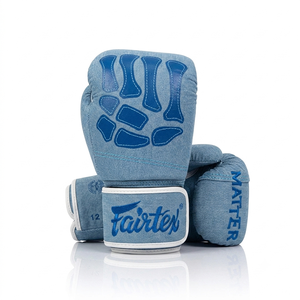 ถุงมือ Fairtex สีแดงลายกระดูกสีขาว หนังวัวแท้ สำหรับชกมวย ฝึกซ้อม ผู้ใหญ่ ขายดี - Product Image 2