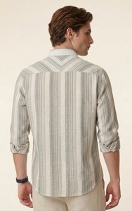 เสื้อเชิ้ตผู้ชายผ้าฝ้าย 100% แขนยาว ปกติดกระดุม ระบายอากาศได้ดี เหมาะสำหรับฤดูร้อน - Product Image 2