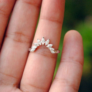 Bague de fiançailles droite en or 10 carats pour amour et cadeaux Star Dust à une seule broche 7 diamants cultivés en laboratoire - Product Image 2