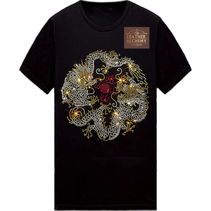 T-shirts personnalisés avec strass fabriqués sur mesure à vendre, 100% coton, t-shirts pour hommes avec strass, impression à chaud - Product Image 1