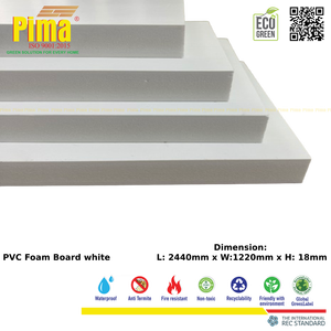 Panneaux Celuka en PVC blanc de qualité meubles, 18 mm, densité 0,6 g/cm³, anti-termites, plaque de mousse WPC de 18 mm pour usage intérieur - Product Image 4
