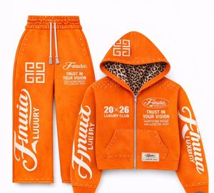 Conjunto Deportivo de Sudadera con Capucha y Pantalones Jogger Rojos para Mujer, Marca Finura, Manga Larga, Estampado, Estilo Urbano, Corte Holgado, 2 Piezas, para Todas las Temporadas - Product Image 6