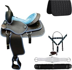 Sillín de Cuero Duradero para Caballo con Acolchado Suave, Ajuste Seguro, Juego de Almohadillas para Sillín de Senderismo, Sillín de Montar Occidental - Product Image 4