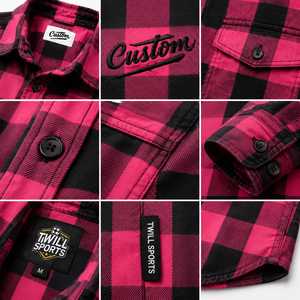 Custom Men's Long Sleeve <b>Plaid</b> Flannel <b>Shirt</b> Regular Fit Casual 100% Cotton Autumn Woven Fabric Heat-Transfer Printed - Product Image 5
