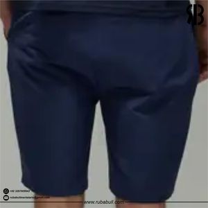 Shorts Bermuda en coton bleu marine uni pour homme, taille élastique, décontractés, respirants, taille mi-haute avec poches, unisexe - Product Image 6