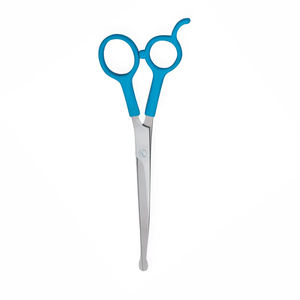 plastic scissor Best Quality Plastic Handle Hairdressing Scissors Stainless Steel <b>Blade</b> Professional Blue Handle Manual Hair - Product Image 2