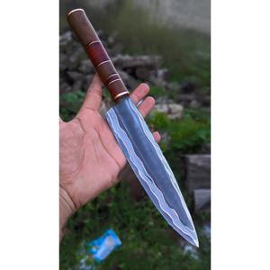 Cuchillo Jexmoo Hecho a Mano con Hoja de Acero Inoxidable de 7 Pulgadas, Mango de Madera y Funda de Cuero Premium - Product Image 5