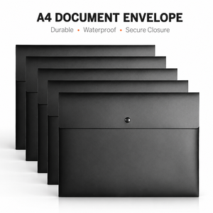 Pochette porte-documents <span class=keywords><strong>A4</strong></span> en PP avec logo personnalisé, fermeture à pression en plastique durable, organiseur pour fournitures scolaires et de bureau - Product Image 1