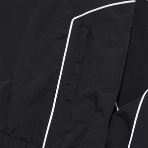 Custom Sports <b>Running</b> Waterproof <b>Jacket</b> Stand Zipper Print Reflective Piping <b>Men</b> Black Crinkle Polyester/Spandex Windbreaker - Product Image 5