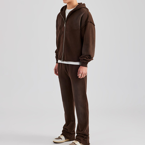 Survêtements vintage en molleton de coton de haute qualité, personnalisés avec fermeture éclair et effet délavé pour hommes - Product Image 3
