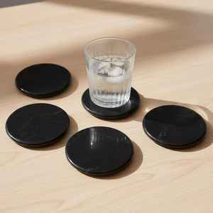 Posavasos Redondos de Mármol Pulido de Doble Cara, Juego de Posavasos Modernos Minimalistas para Bebidas - Product Image 4