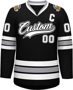 Maillot de hockey sur glace personnalisé avec logo brodé et sublimé, uniforme d'équipe en twill, maillot d'entraînement de hockey sur glace brodé sur mesure - Product Image 1