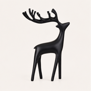 Handcrafted Nordic Style Black Reindeer Statue Elegant Christmas Elk Figurine For Living Room Mantle <b>Decor</b> Durable Resin Holiday - Product Image 1