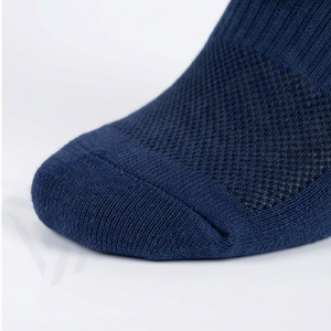 Crew <b>Socks</b> Solid Navy Blue Knitted Breathable Spandex Polyester Adult Casual Daily Wear Spring Season Standard Thickness - Product Image 6
