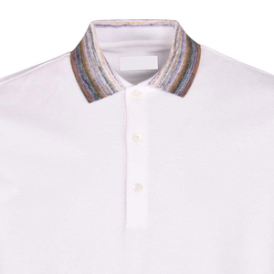 Polo à manches courtes pour homme, couleur unie, coupe classique, décontracté, en coton, tissage Oxford, blanc - Product Image 4
