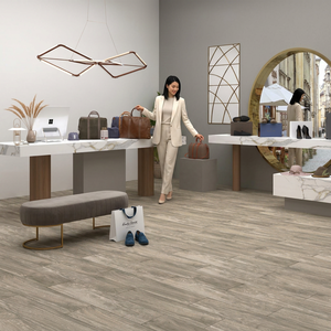 Gray Wood Look Porcelain Plank Tiles 12mm Thick 20x120cm Matt Glazed Finish Antibacterial Heat Insulation for Contemporary - Product Image 6