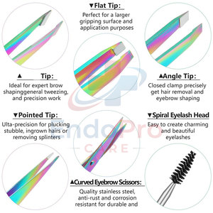 <b>Makeup</b> Helper <b>Tools</b> Eyebrow Clip Set For Salon Use Eyebrow Clip Set Strong Hold Eyebrow Clip Set Pack - Product Image 3