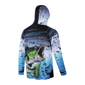 Haut de pêche à manches longues pour homme avec protection solaire UPF et motif poisson - Product Image 2