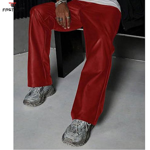 PU Leather Men's Loose Casual Straight <b>Trousers</b>-Waterproof Breathable Quick Dry - Product Image 2