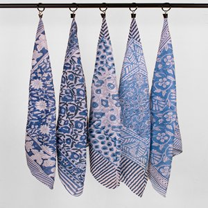 Handmade Cotton Bandana Floral Block Printed Eco-Friendly Breathable <b>Head</b> <b>Wrap</b> Stylish Unisex Square Scarf Organic Neck - Product Image 5