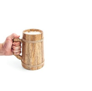 Mug à café en bois massif naturel, artisanal et écologique, réutilisable, durable, avec poignée, pour la maison et le bureau - Product Image 2