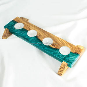 Azulejos de madera: un toque natural para cada espacio Portavelas Encanto rústico: Portavelas de madera y resina hecho a mano por FWE - Product Image 4