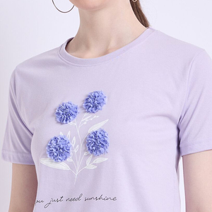 T-shirts pour femmes à col rond, en coton peigné lourd de 180 grammes, 100% coton, décontractés, à manches courtes, pour l'été, avec logo personnalisé numérique, de haute qualité - Product Image 6