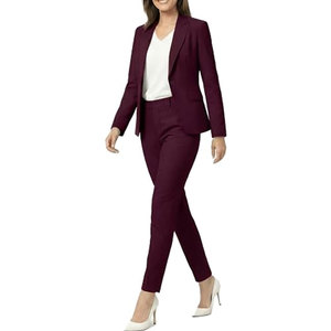 Women Formal Business Suit <b>Set</b> Long Sleeve <b>Blazer</b> Matching Trousers Office Workwear Custom Wholesale - Product Image 1