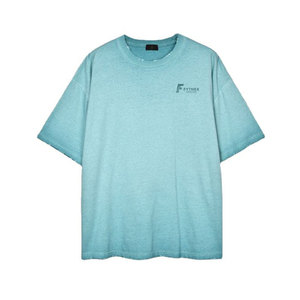 เสื้อยืดคุณภาพสูง ซักแล้วสีซีดแบบวินเทจ 100% ผ้าฝ้าย เป็นมิตรกับสิ่งแวดล้อม ระบายอากาศได้ดี ทรงหลวม สีไล่ระดับแบบวินเทจ สีสั่งทำได้ - Product Image 1