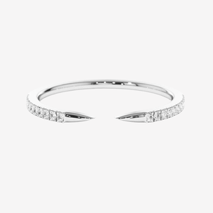 Lab Grown Diamond IGI Certified Luxury <b>Open</b> 14K Yellow Gold Pave Stacking Adjustable Minimal Claw Wedding Band Dainty <b>Ring</b> - Product Image 4
