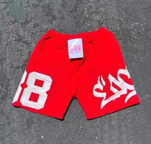 Ensemble T-shirt et short en coton pour homme 888, style streetwear, imprimé rouge et blanc, tenue décontractée d'été - Product Image 5