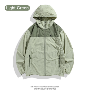 High Quality Water-Resistant Windproof Breathable <b>Hooded</b> Zip-Up <b>Soft</b> <b>Shell</b> <b>Jacket</b> for Unisex in Summer Outdoors (Nylon) - Product Image 2