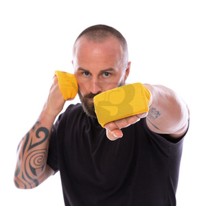 Protège-poignets en coton noir pour la boxe, équipement d'entraînement, toutes saisons, ajustement confortable - Product Image 2